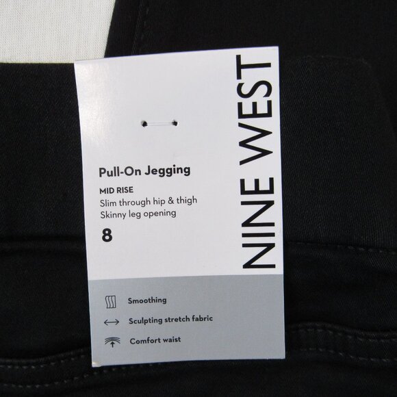 Nine West Black Pull-On Jegging  Women's Size 8 Mid Rise Stretch Comfort Waist - Picture 4 of 11